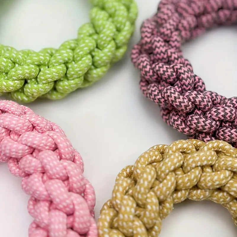 Durable Cotton Blend Dog Chew Toy - Braided Knot Rope for Teeth Grinding, Assorted Colors Marsel & Co.