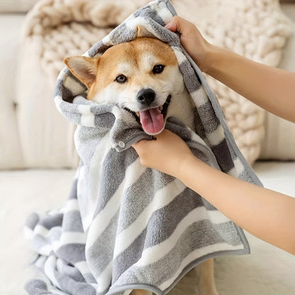 Absorbent Dog Bathrobe Towel, Quick Dry Soft Polyester Pet Bath Robe for Medium to Large Dogs, Comfortable Drying Doggy Bathing Wrap, Ideally Suited for Shiba Inu & Corgis Marsel & Co.