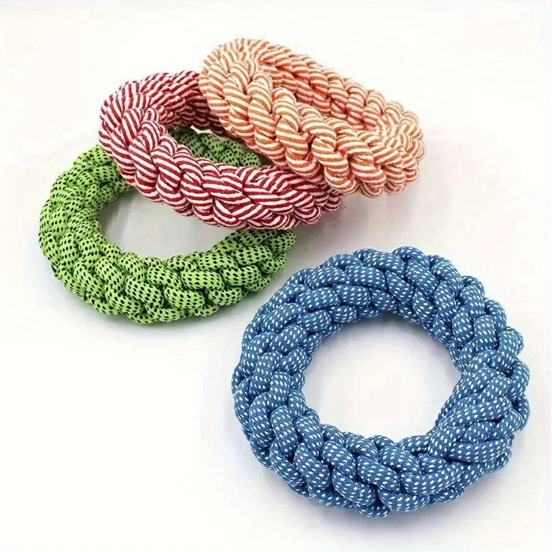 Durable Cotton Blend Dog Chew Toy - Braided Knot Rope for Teeth Grinding, Assorted Colors Marsel & Co.