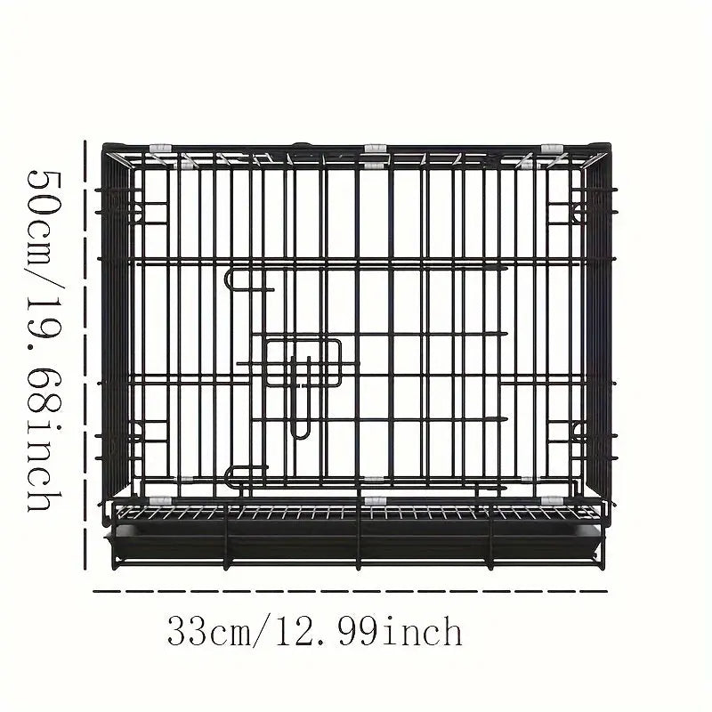 Small Dog Crate for Pets up to 4.99 KG, Double Door Folding Metal Pet Cage with Divider Panel and Removable Tray, Portable Indoor Dog Kennel with Handle, Reinforced Iron Construction Marsel & Co.