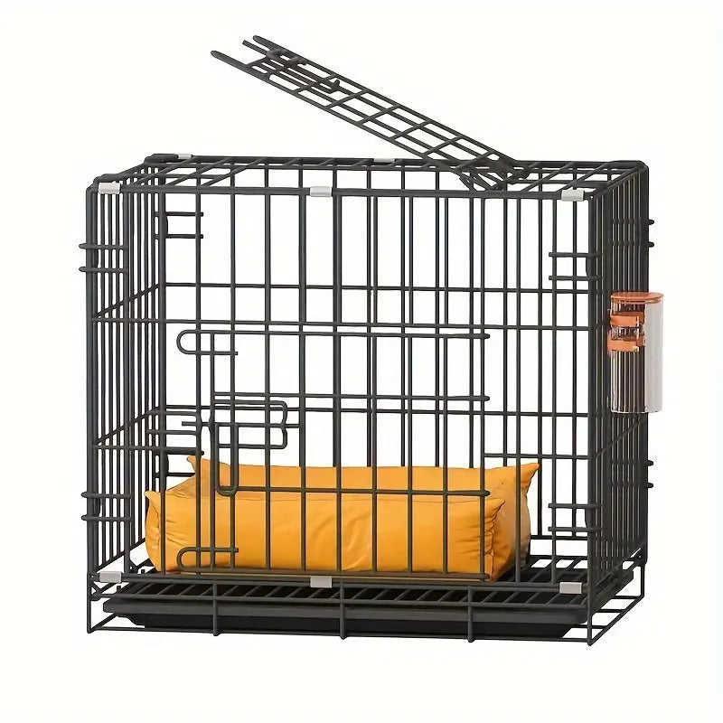 Foldable Metal Dog Crate with 4-Piece Set for Small Dogs, Includes Cage, Feeder, Tray, and Floor Mat - Indoor Wire Pet Cage Kit Marsel & Co.