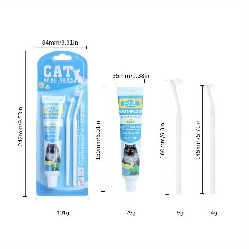 Pet Toothbrush Toothpaste Set, 360 Degree Cat Toothbrush For Pet Oral Cleaning Marsel & Co.