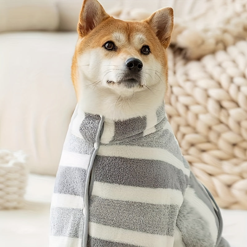 Absorbent Dog Bathrobe Towel, Quick Dry Soft Polyester Pet Bath Robe for Medium to Large Dogs, Comfortable Drying Doggy Bathing Wrap, Ideally Suited for Shiba Inu & Corgis Marsel & Co.