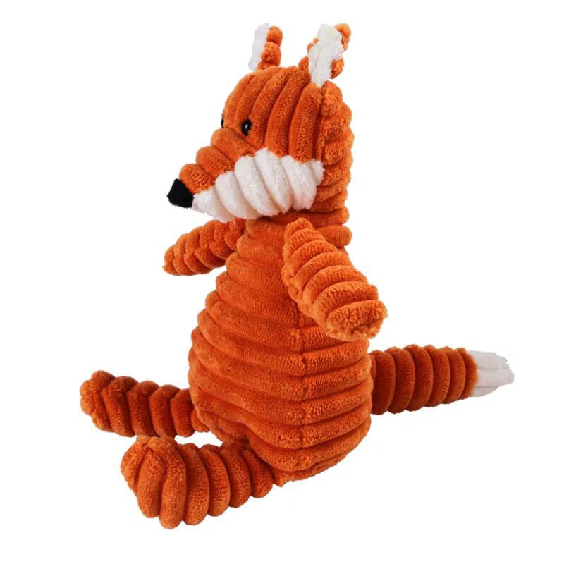 Durable and Squeaky Corduroy Plush Animal Dog Toy - Ideal for Small and Large Dogs, Puppies, and Pets Training Marsel & Co.