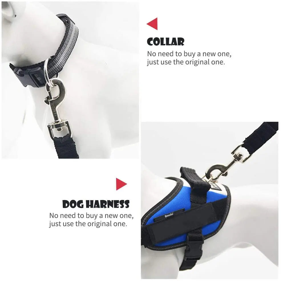 Adjustable Pet Cat Dog Car Seat  Belt Pet Seat Vehicle Dog Harness Lead Clip Safety Lever Traction Dog Collars Dog Accessoires Marsel & Co.