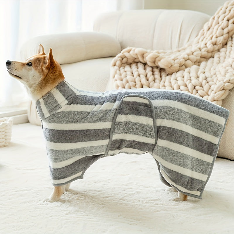 Absorbent Dog Bathrobe Towel, Quick Dry Soft Polyester Pet Bath Robe for Medium to Large Dogs, Comfortable Drying Doggy Bathing Wrap, Ideally Suited for Shiba Inu & Corgis Marsel & Co.